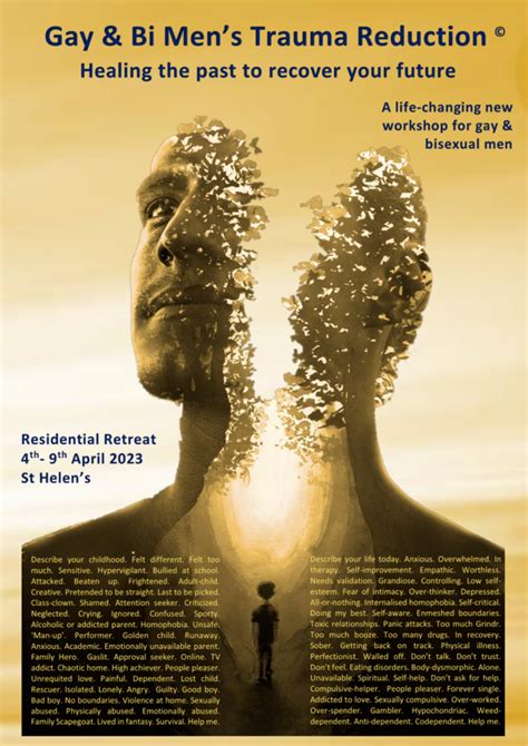 Gay Bi Men S Trauma Reduction Workshop 4th 9th Apr 23 Rainford Hall Steps Together Rehab
