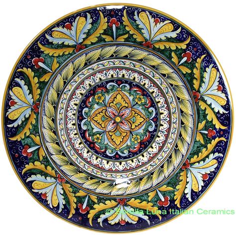 Exquisite Italian Hand Painted Ceramic Majolica Plate Art Meets