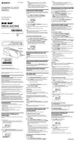 Sony Xdr C Dbp Istruzioni Per L Uso Manualzz