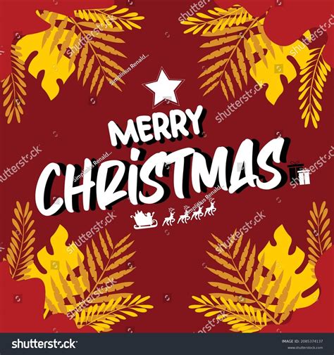 Background Template Merry Christmas Banner Vector Stock Vector Royalty Free 2085374137