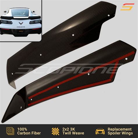 Scopione Carbon Fiber Rear Spoiler Winglets for Corvette C7 Z06 GS