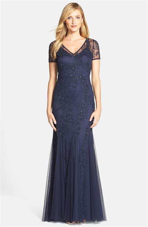 Adrianna Papell Beaded Illusion Gown Nordstrom