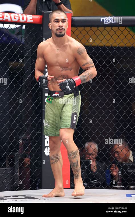 Las Vegas Nv Usa 1st Apr 2023 Featherweight Gabriel Braga In The