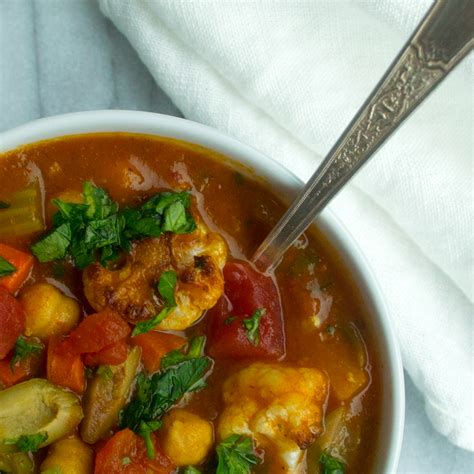 Moroccan-Spiced Stew With Garbanzo Beans And Cauliflower