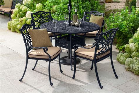 Capri Seat Round Dining Set Capri Cast Aluminium Garden Furniture