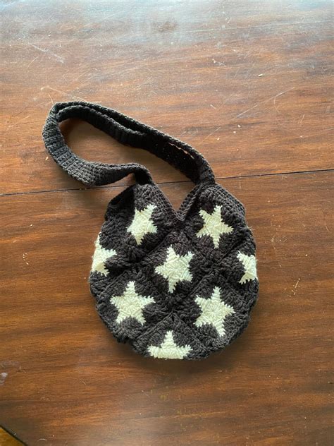 Crochet Star Tote Bag Crochet Star Bag Handmade Crochet Tote Bag