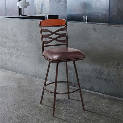 Arden Contemporary 30 Bar Height Barstool In Auburn Bay Finish W Brown