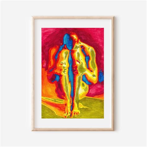 Set Of Gay Art Prints Full Nude Watercolor Art Print Gay Art Etsy
