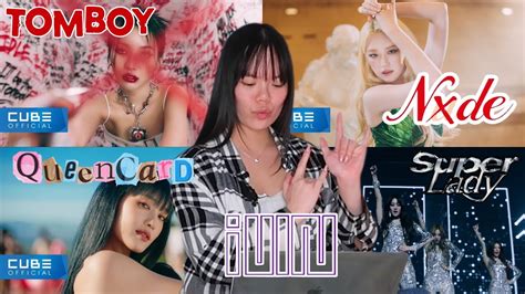 Reacting To G IDLE TOMBOY Nude Queencard Super Lady YouTube