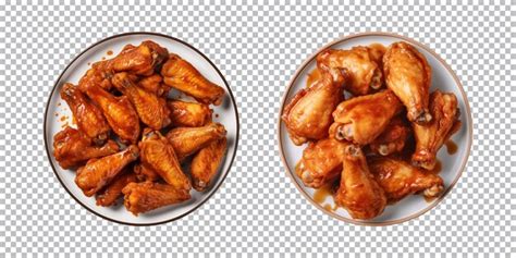 Premium Psd Collection Plate Of Chicken Wings Isolated On A