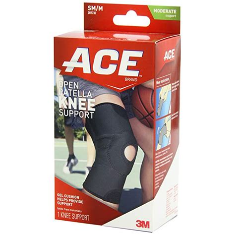 3M Ace TekZone Knee Brace, Open Patella, Black, - ritewaymed.com