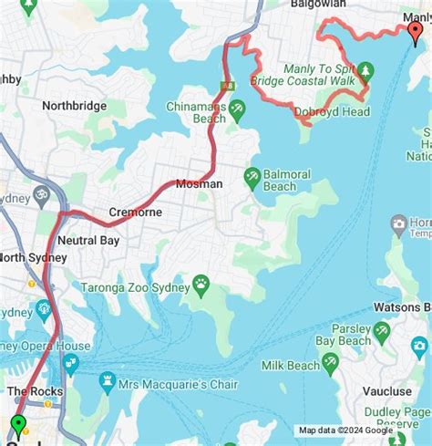 Manly Ferry Route Map - Bennie Rosalynd