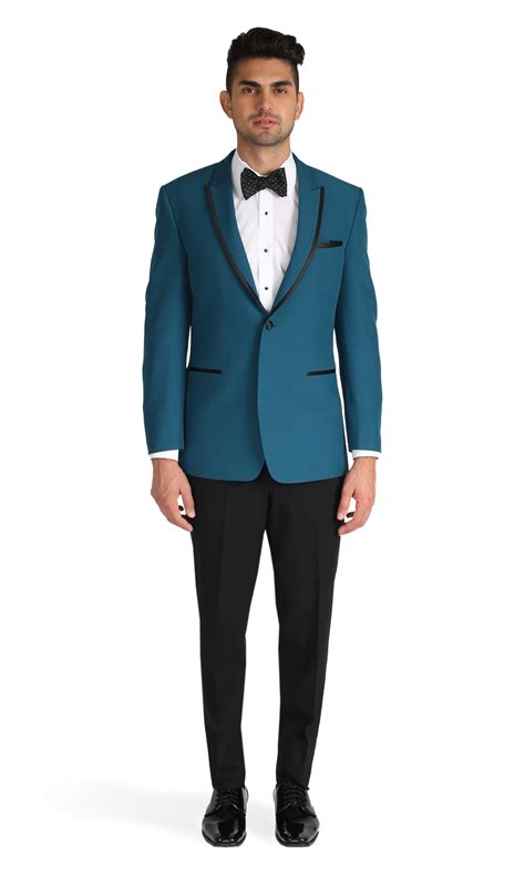 Teal Peak Lapel Tuxedo Prom Jacket Homecoming Suits Suit For Men