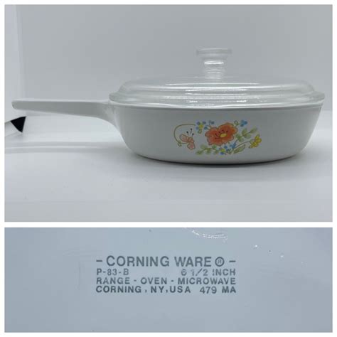 Vintage Corning Ware Wildflower P 83 B Menuette Pan Skillet 65