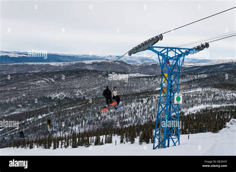 North America's northernmost chairlift, Mount Aurora Skiland ski area ...