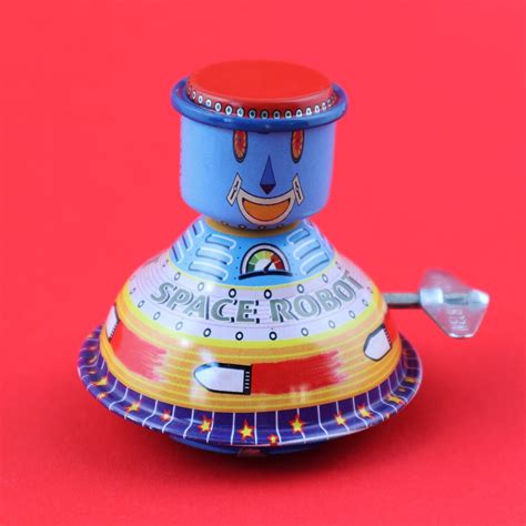 Tin Toy Robot Space Robot Wind Up Tin Robot Etsy