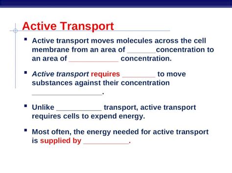 PPT Active Transport Active Transport Moves Molecules Across The Cell