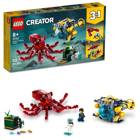 LEGO Creator 3in1 Sunken Treasure Mission 31130 Octopus, Lobster or ... 