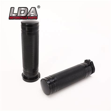 Motorcycle 1 25mm Black Aluminum CNC Handle Bars Hand Grips For Harley