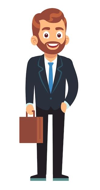 Premium Vector Man In Suit And Briefcase Corporate Worker Cartoon