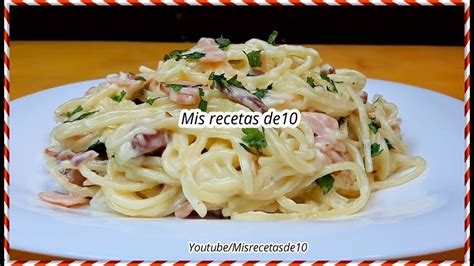 Espagueti blanco a la crema con jamón y tocino Navideño YouTube