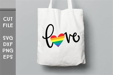 Love With Pride Heart Hand Lettered Gay Pride Svg