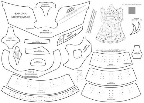 Samurai helmet cardboard template | Winter soldier mask template, Sks