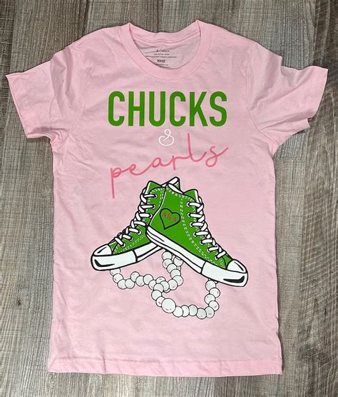 Alpha Kappa Alpha Chucks And Pearls Tshirt Aka