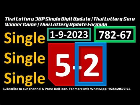 Thai Lottery Up Single Digit Update Sure Winner Game Thai Lottery