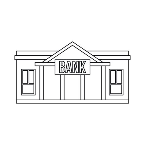 Bank icon, outline style 14577505 Vector Art at Vecteezy