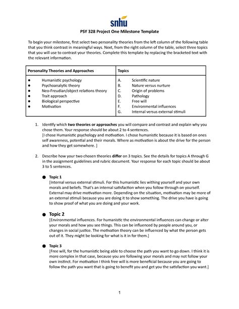 Psy Project One Milestone Template Next From The Right Column Of