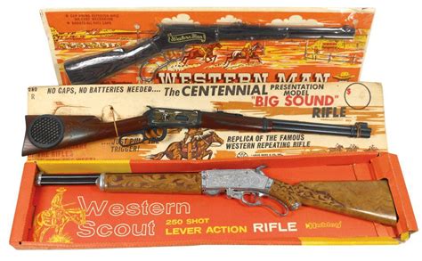 Toy Rifles 3 Marx Centennial Big Sound Rifle Hubley Western Scout