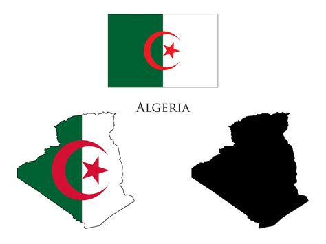 Algeria Flag And Map Illustration Vector 21222950 Vector Art At Vecteezy