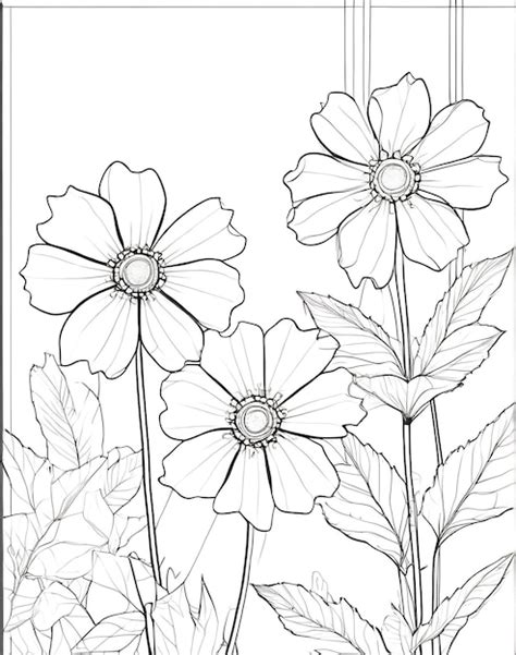 Coloring book flowers | Premium AI-generated image