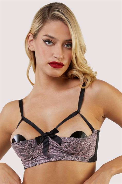 Elsie Pink Lace Quarter Cup Bra Playful Promises Usa