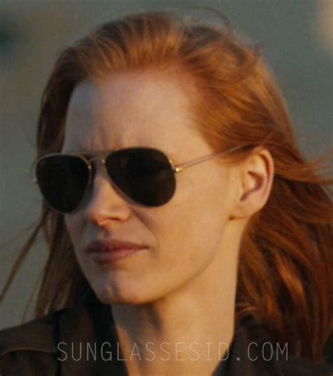 Ray Ban 3025 Large Aviator Jessica Chastain Zero Dark Thirty Sunglasses Id Celebrity