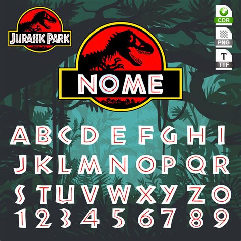 Jurassic Park Fonte Arte Digital Shop