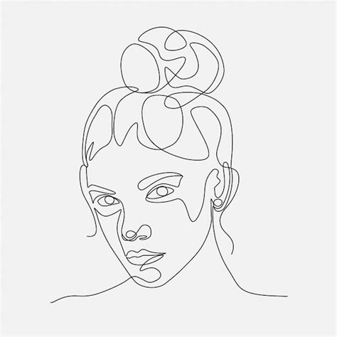 Illustration De T Te De Femme Lineart Un Dessin Au Trait Vecteur