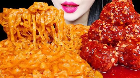 Asmr Cheesy Carbo Fire Noodle Spicy Chicken Eating