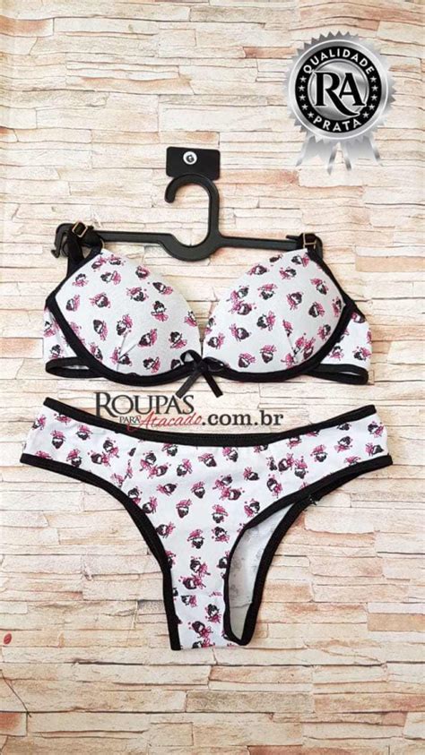 Conjunto Lingerie Sutiã e Calcinha Menina Moça Bojo Roupas Para