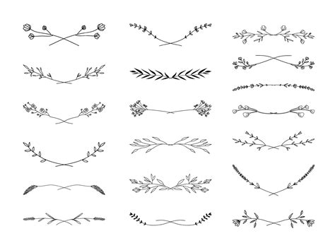 Premium Vector Set Of Hand Drawn Floral Borders In Minimal Line Art Style Floral Text Dividers