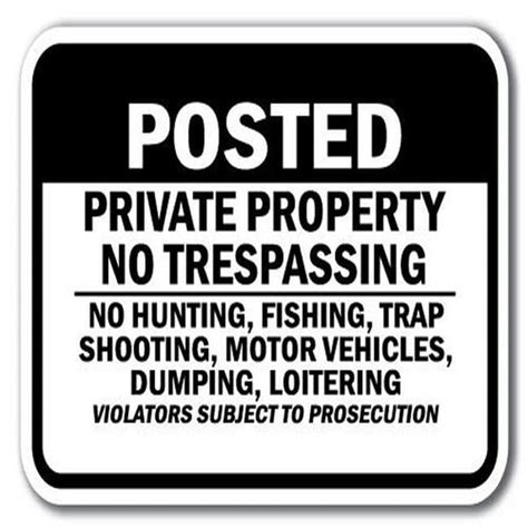 SignMission 12 X 18 In Posted Private Property No Trespassing Hunting