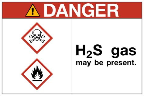 Danger H2s Gas Western Safety Sign