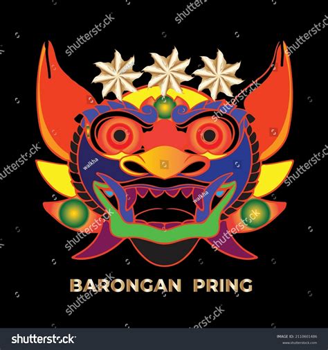 Balinese Barong Mask Vector Eps Format Stock Vector Royalty Free