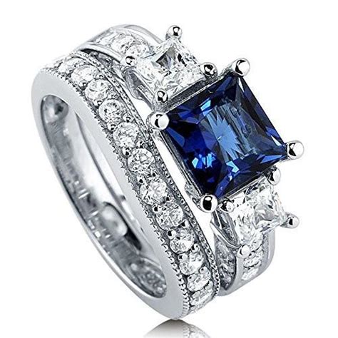 Berricle Rhodium Plated Sterling Silver Cubic Zirconia Cz Stone Enga