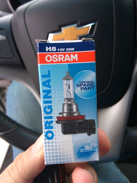 Замена перегоревшей лампы противотуманки H8 OSRAM original — Chevrolet ...
