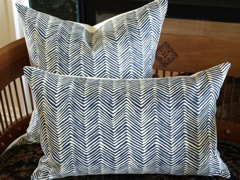 Quadrille Petite Zig Zag Lumbar Pillow Cover In Navy Zigzag Pillow