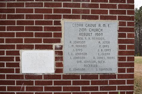 Cedar Grove Ame Zion Church Cemetery Dans Whitmire South Carolina