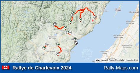 Streckenverlauf Rallye De Charlevoix 2024 CRC RallyeKarte De