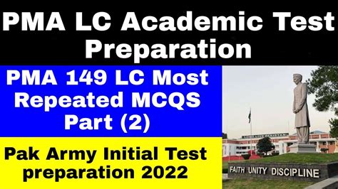 Pma Long Course Most Repeated Mcqs Part Pak Army Initial